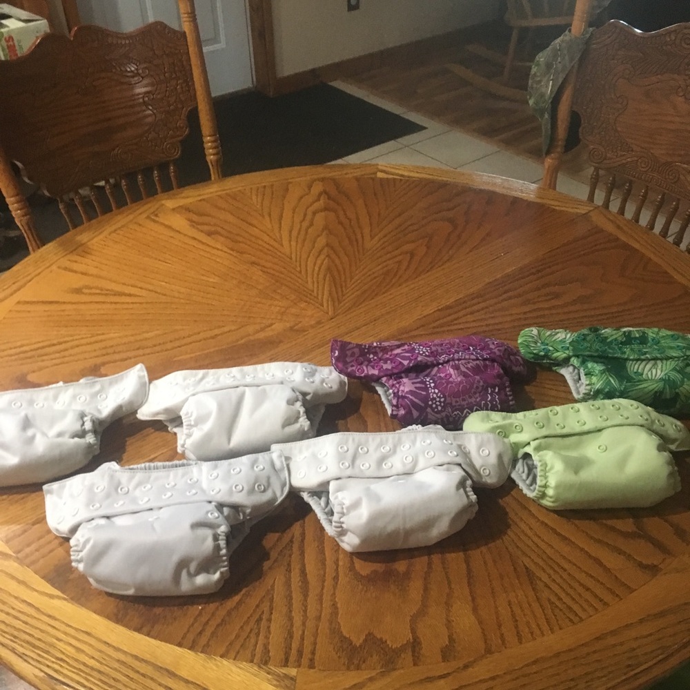 Bum genius all in one diapers.